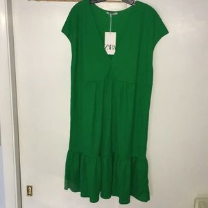 Zara dress - loose fit, flowy, green